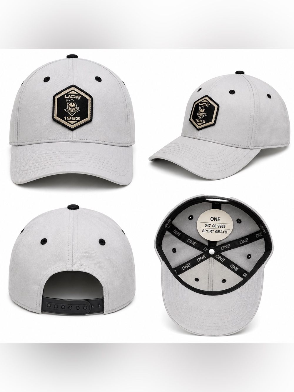 UCF Knights Snapback Hat Gray Black Adjustable NCAA Cap NWT